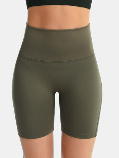 Pocketed High Waist Active Shorts