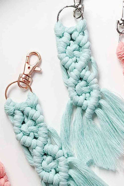 Assorted 4-Pack Macrame Fringe Keychain