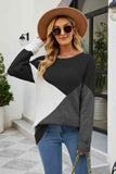 Color Block Round Neck Sweater