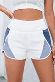 Color Block Wide Waistband Shorts