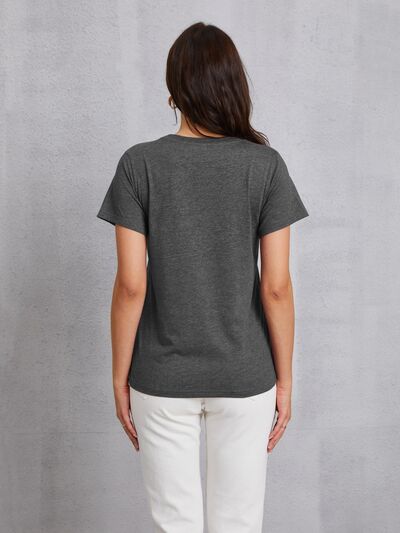 Letter Graphic Round Neck T-Shirt