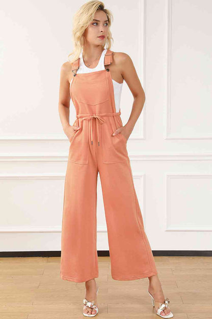 Drawstring Overalls with Pockets