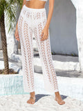 Cutout Drawstring High Waist Swim Pants