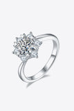 1 Carat Moissanite 925 Sterling Silver Cluster Ring