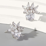 Zircon 925 Sterling Silver Flower Stud Earrings