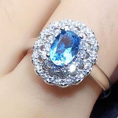 Silver-Plated Artificial Gemstone Ring