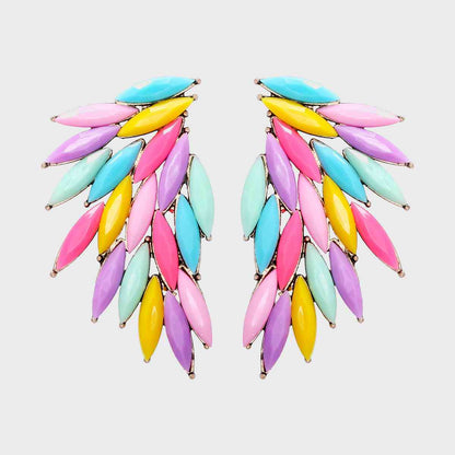 Alloy Acrylic Wing Earrings