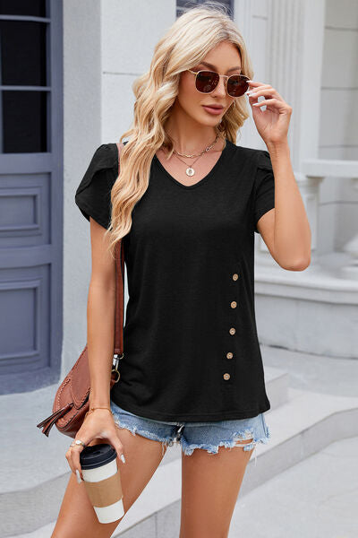 V-Neck Short Sleeve T-Shirt