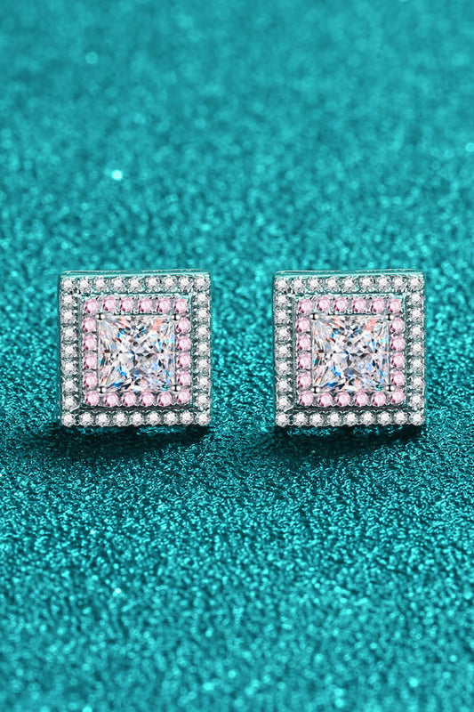 Moissanite Square Stud Earrings