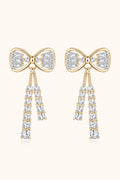 1.12 Carat Moissanite 925 Sterling Silver Bow Earrings