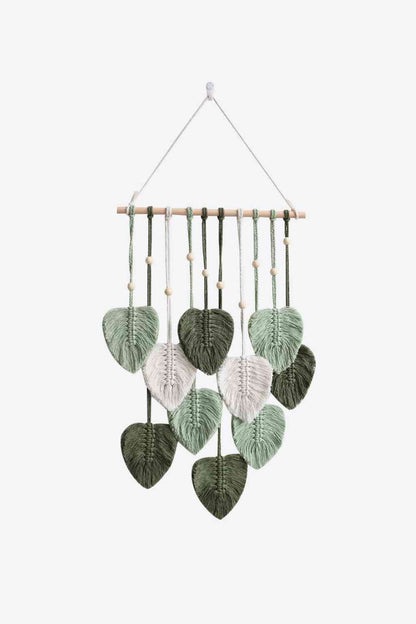 Macrame Leaf Bead Wall Hanging