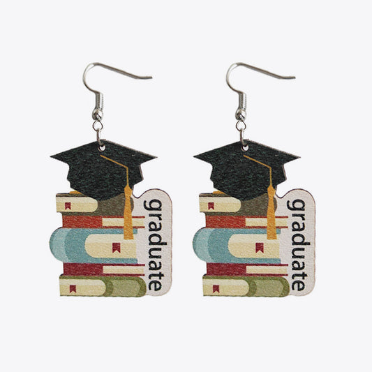 School Theme Wooden Dangle Earrings