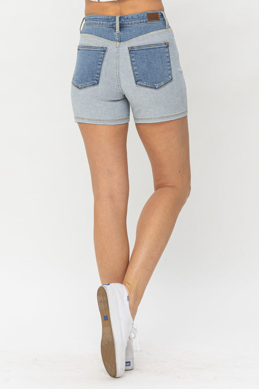 Judy Blue Full Size Color Block Denim Shorts