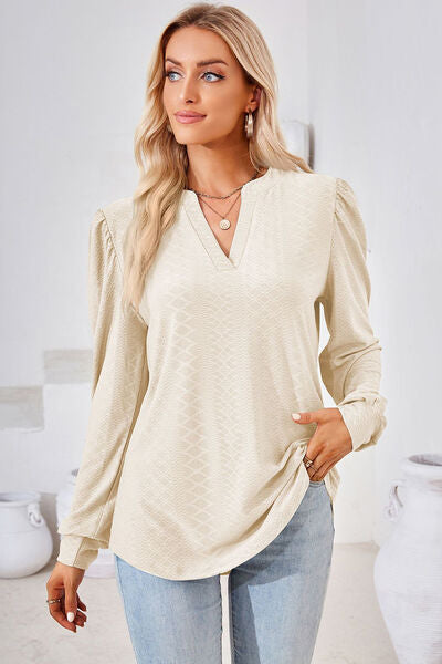 Notched Long Sleeve T-Shirt