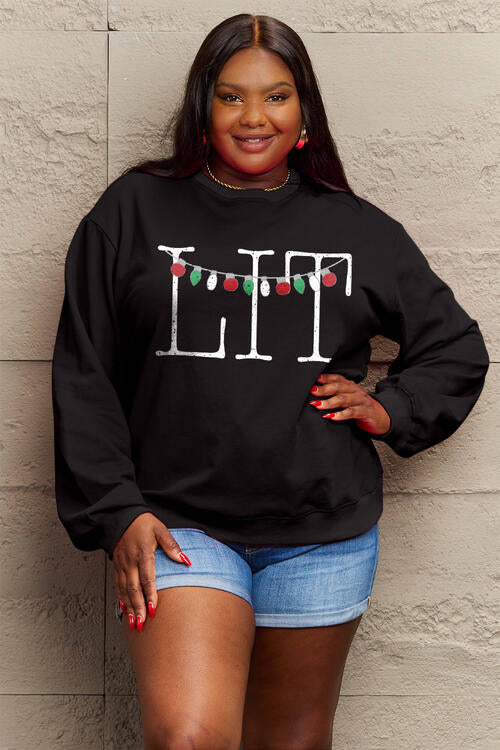 Simply Love Full Size LIT Long Sleeve Sweatshirt