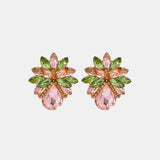 Flower Shape Glass Stone Stud Earrings