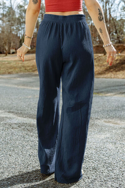 Tied Wide Leg Long Pants