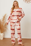 Striped Geometric Top and Pants Lounge Set