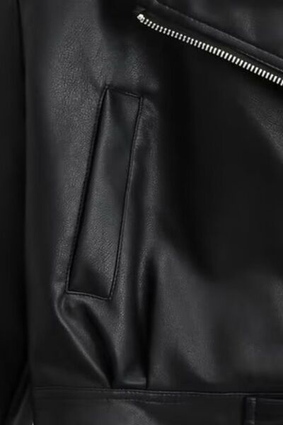 Zip Up Collared Neck Cropped Jacket