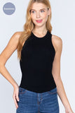 ACTIVE BASIC Ribbed Round Neck Racerback Seamless Tank