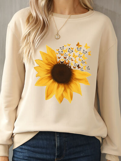 Sunflower Round Neck Dropped Shoulder Sweatshirt