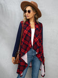 Plaid Open Front Cardigan