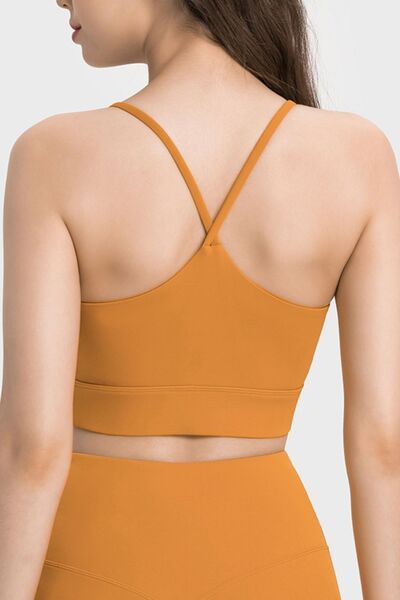 Spaghetti Strap Crisscross Back Active Bra