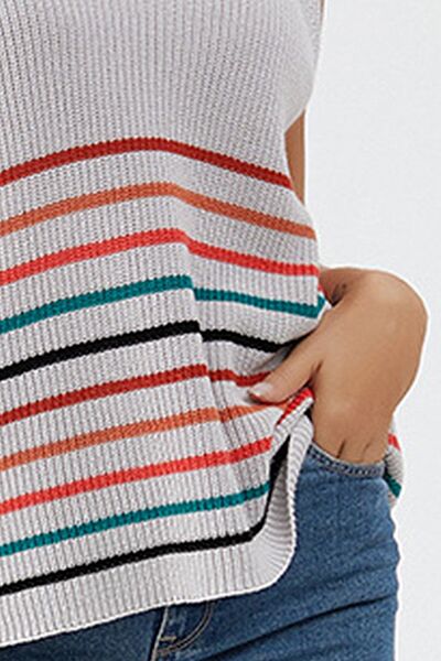 Striped V-Neck Wide Strap Tank