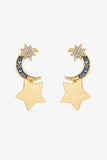 5-Pair Wholesale Lasting Wish Inlaid Rhinestone Star and Moon Drop Earrings