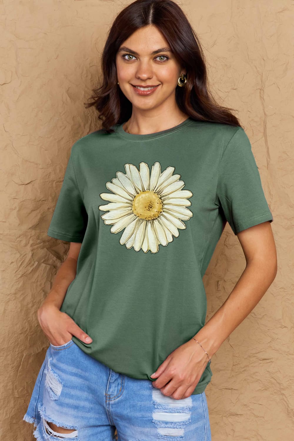 Simply Love Full Size FLOWER Graphic Cotton Tee