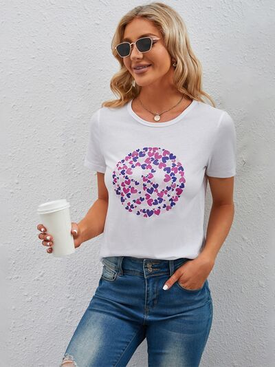 Graphic Round Neck Short Sleeve T-Shirt