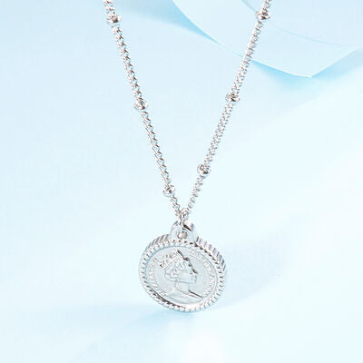 Stainless Steel Coin Pendant Necklace