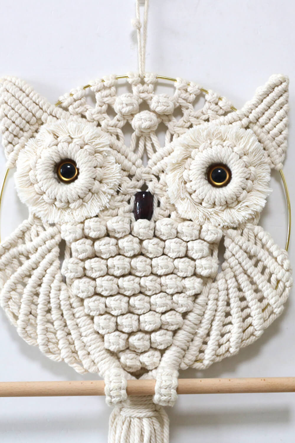 Hand-Woven Owl Macrame Wall Hanging