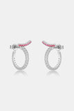 Inlaid Zircon 925 Sterling Silver C-Hoop Earrings