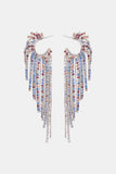 Fringed Rhinestone Zinc Alloy Dangle Earrings