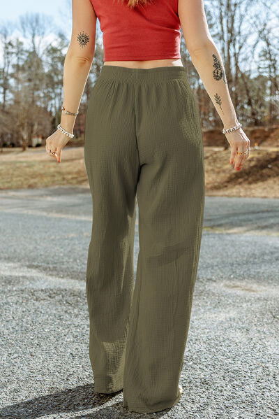 Tied Wide Leg Long Pants