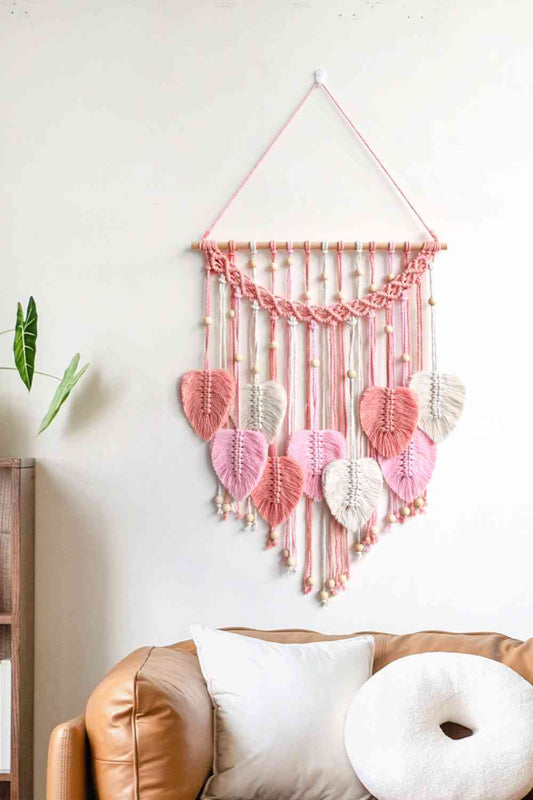 Macrame Leaf Fringe Wall Hanging