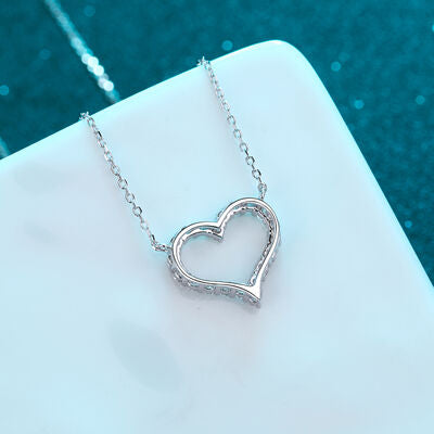 Moissanite 925 Sterling Silver Heart Shape Necklace