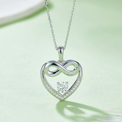 Moissanite 925 Sterling Sliver Heart Necklace