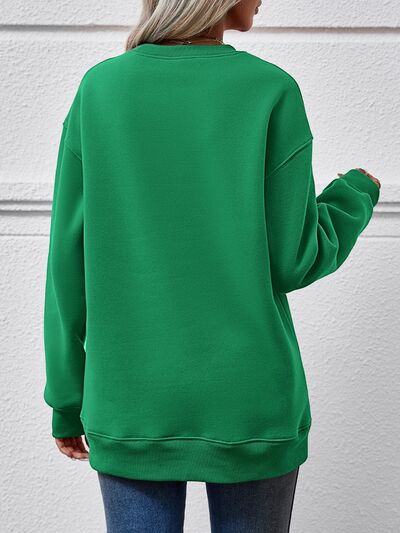 AMERICA Round Neck Dropped Shoulder Sweatshirt