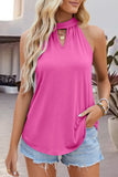 Tied Cutout Grecian Neck Tank