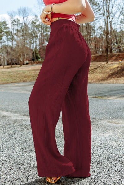 Tied Wide Leg Long Pants