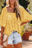 Square Neck Puff Sleeve Blouse