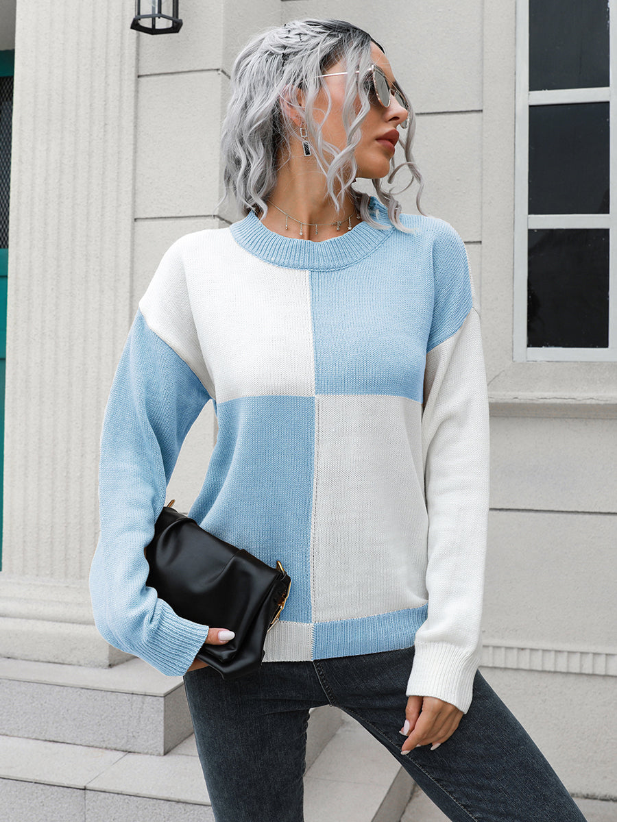 Contrast Drop Shoulder Sweater