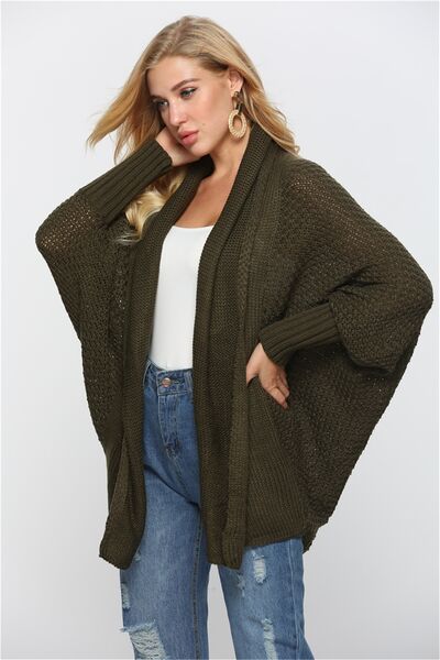 Open Front Batwing Sleeve Cardigan