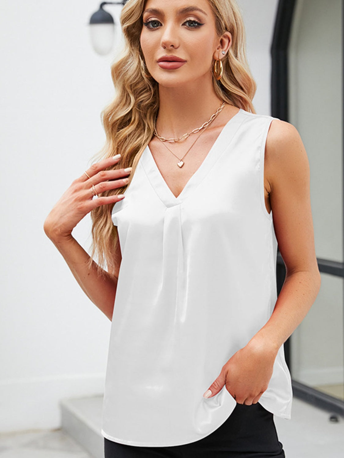 V-Neck Wide Strap Tank