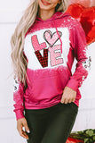 LOVE Heart Drawstring Dropped Shoulder Hoodie