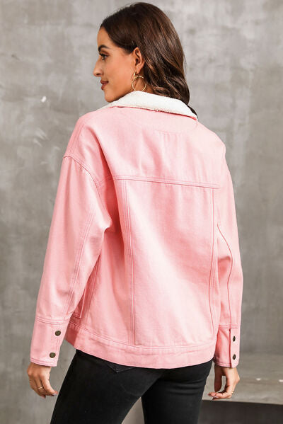 Snap Down Dropped Shoulder Denim Jacket