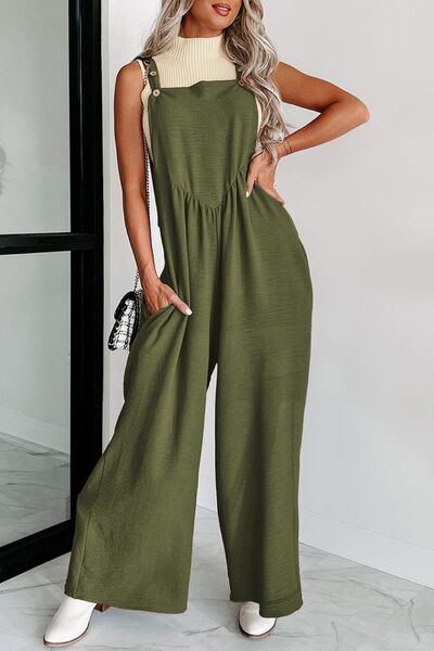 Square Neck Wide Strap Jumpsuit