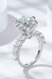 3-Carat Moissanite Platinum-Plated Side Stone Ring